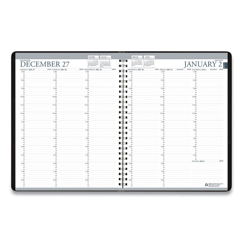 House of Doolittle Recycled Professional Weekly Planner, 15-Minute Appts, 11 x 8.5, Blue Wirebound Soft Cover, 12-Month (Jan to Dec): 2023