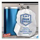 Glad Tall Kitchen Drawstring Trash Bags, 13 gal, 0.72 mil, 24" x 27.38", Gray, 400/Carton