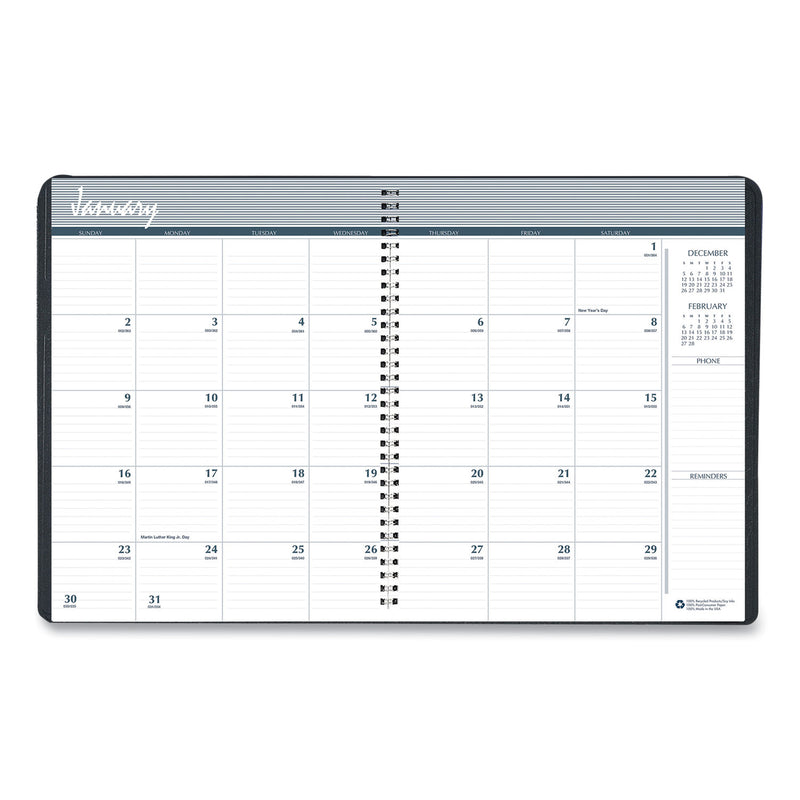 House of Doolittle Monthly Hard Cover Planner, 11 x 8.5, Black Cover, 14-Month (Dec to Jan): 2022 to 2024