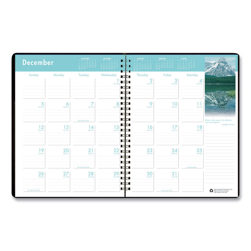 House of Doolittle Earthscapes Recycled Ruled Monthly Planner, Landscapes Color Photos, 11 x 8.5, Black Cover, 14-Month (Dec-Jan): 2022-2024