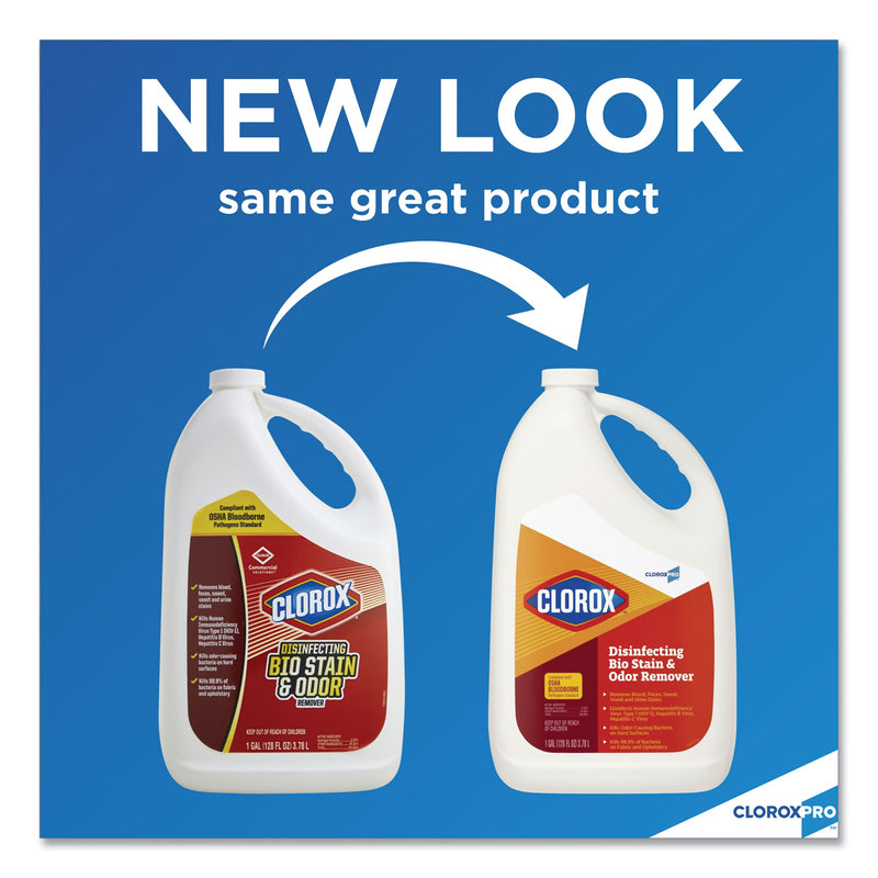 Clorox Disinfecting Bio Stain and Odor Remover, Fragranced, 128 oz Refill Bottle