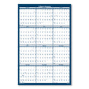 House of Doolittle Recycled Poster Style Reversible/Erasable Yearly Wall Calendar, 32 x 48, White/Blue/Gray Sheets, 12-Month (Jan to Dec): 2023