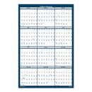House of Doolittle Recycled Poster Style Reversible/Erasable Yearly Wall Calendar, 24 x 37, White/Blue/Gray Sheets, 12-Month (Jan to Dec): 2023