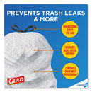 Glad ForceFlex Tall Kitchen Drawstring Trash Bags, 13 gal, 0.72 mil, 23.75" x 24.88", Gray, 100/Box
