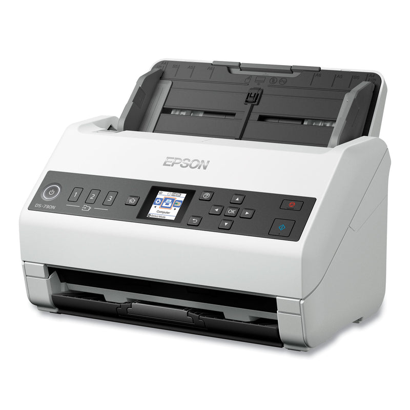 Epson DS-730N Network Color Document Scanner, 600 dpi Optical Resolution, 100-Sheet Duplex Auto Document Feeder