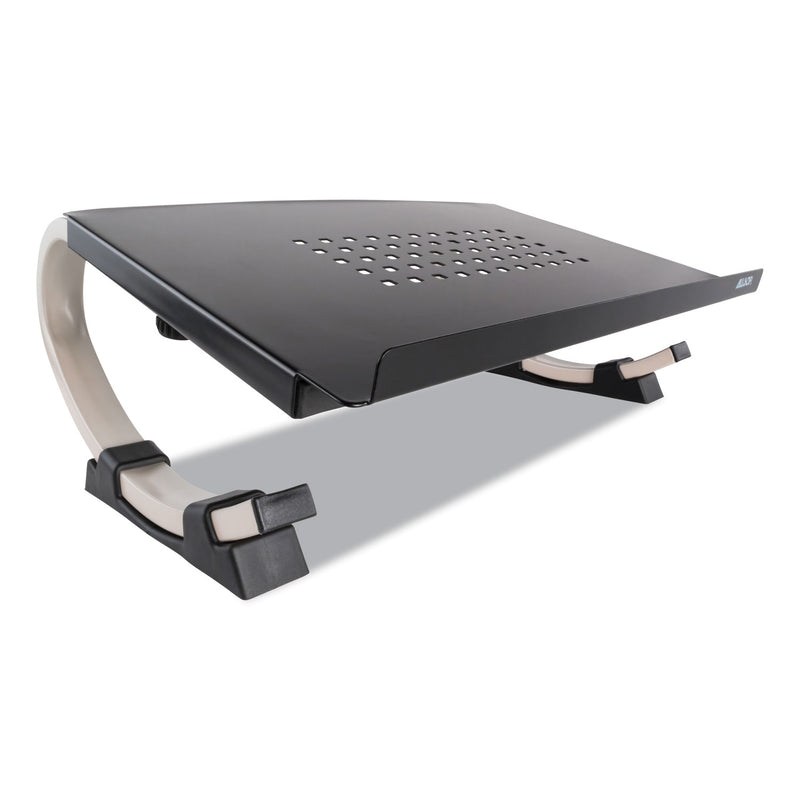 Allsop Redmond Adjustable Curve Notebook Stand, 15" x 11.5" x 6", Black/Silver, Supports 40 lbs