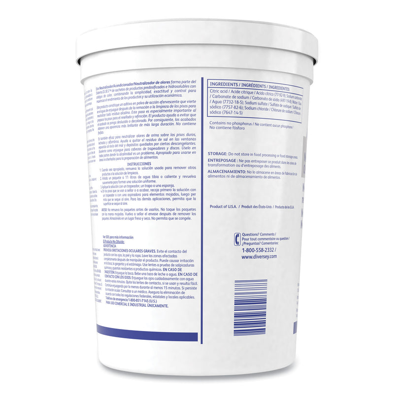 Diversey Floor Conditioner/Odor Counteractant, Powder, 0.5 oz Packet, 90/Tub, 2/Carton