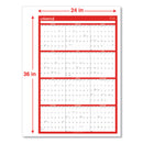 Universal Erasable Wall Calendar, 24 x 36, White/Red Sheets, 12-Month (Jan to Dec): 2023