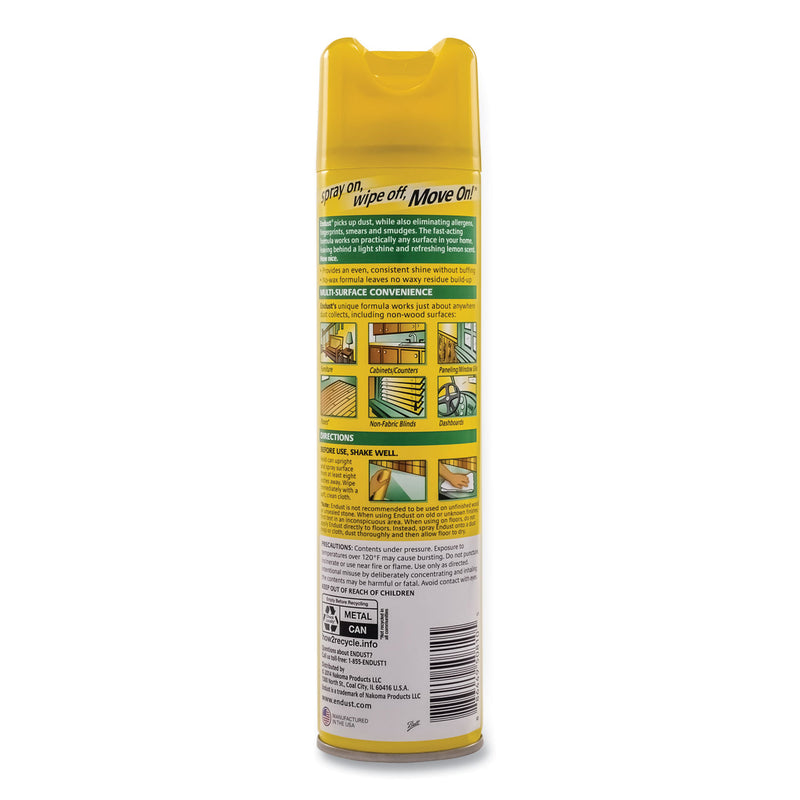 Diversey Endust Multi-Surface Dusting and Cleaning Spray, Lemon Zest, 12.5 oz Aerosol Spray, 6/Carton