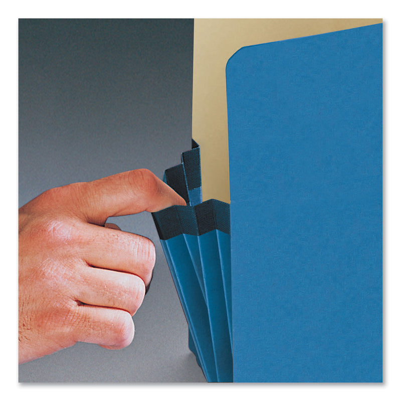 Smead Colored File Pockets, 3.5" Expansion, Letter Size, Blue