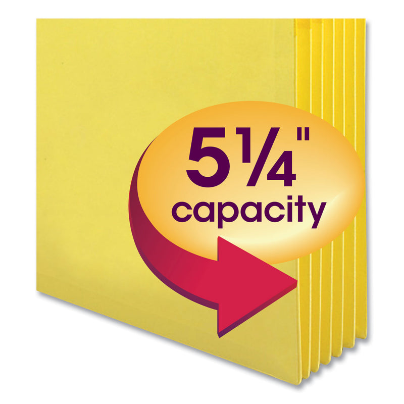 Smead Colored File Pockets, 5.25" Expansion, Letter Size, Yellow