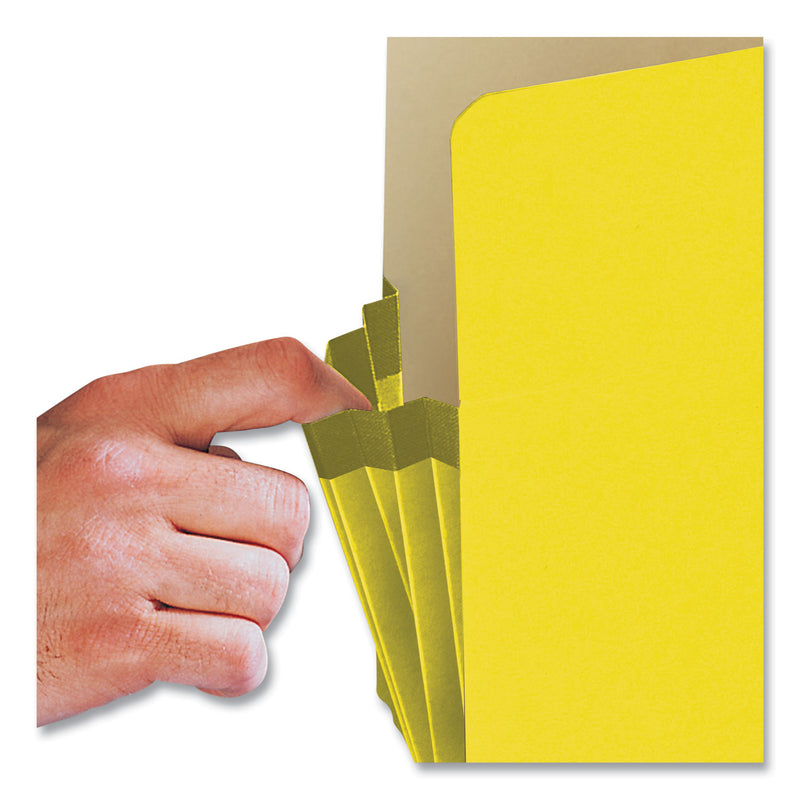 Smead Colored File Pockets, 3.5" Expansion, Letter Size, Yellow