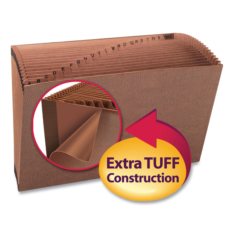 Smead TUFF Expanding Open-Top Stadium File, 21 Sections, 1/21-Cut Tabs, Legal Size, Redrope