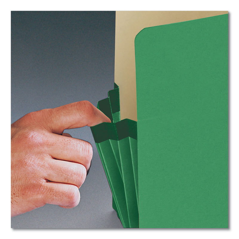 Smead Colored File Pockets, 3.5" Expansion, Letter Size, Green