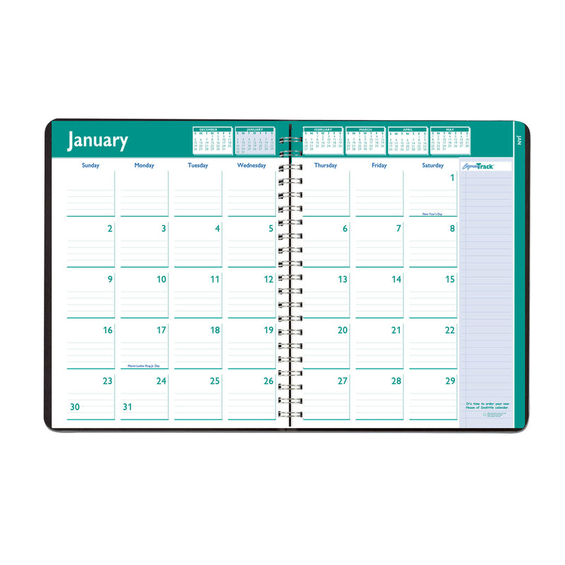 House of Doolittle Express Track Recycled Weekly Appointment Book/Monthly Planner, 11 x 8.5, Black Cover, 13-Month (Jan to Jan): 2023 to 2024
