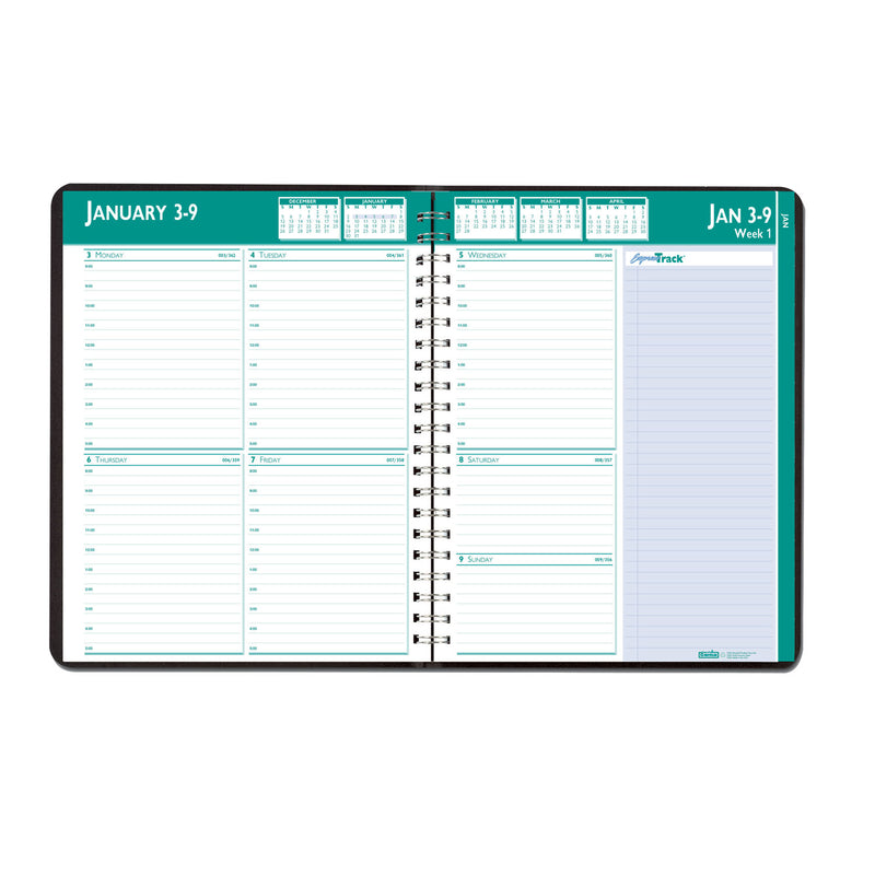 House of Doolittle Express Track Recycled Weekly Appointment Book/Monthly Planner, 11 x 8.5, Black Cover, 13-Month (Jan to Jan): 2023 to 2024