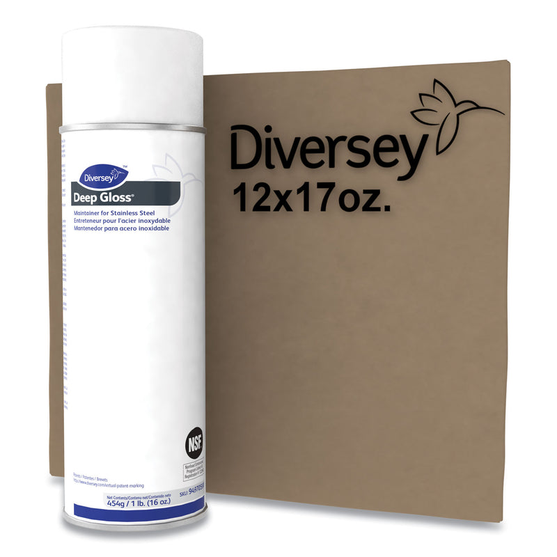 Diversey Deep Gloss Stainless Steel Maintainer, 16 oz Aerosol Spray, 12/Carton