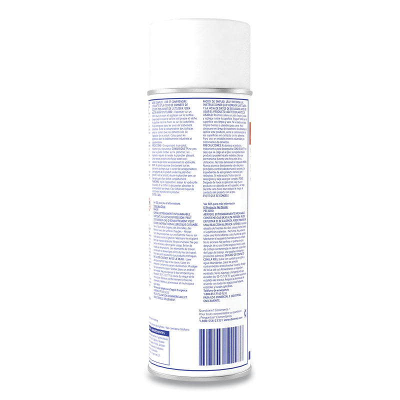 Diversey Conq-r-Dust Dust Mop/Dust Cloth Treatment, Amine Scent, 17 oz Aerosol Spray, 12/Carton
