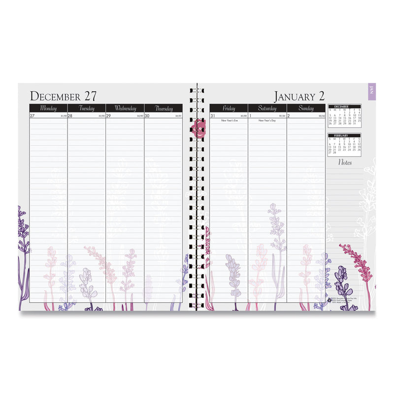 House of Doolittle Recycled Wild Flower Weekly/Monthly Planner, Wild Flowers Artwork, 9 x 7, Gray/White/Purple Cover, 12-Month (Jan-Dec): 2023