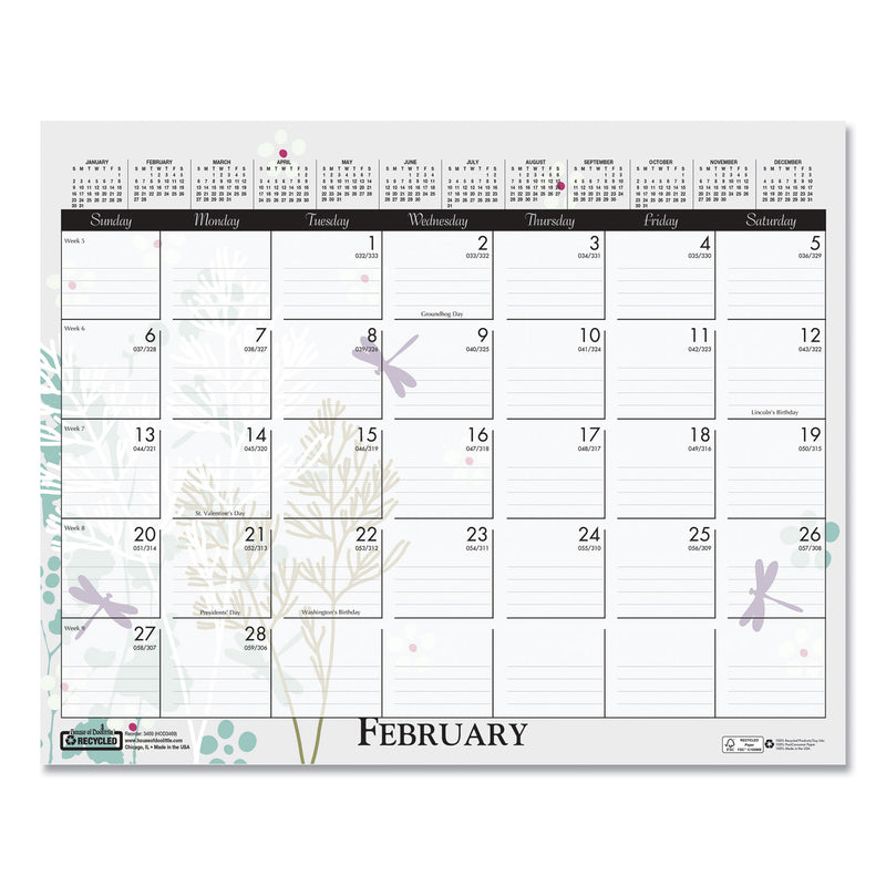 House of Doolittle Recycled Wild Flower Wall Calendar, Wild Flowers Artwork, 15 x 12, White/Multicolor Sheets, 12-Month (Jan to Dec): 2023