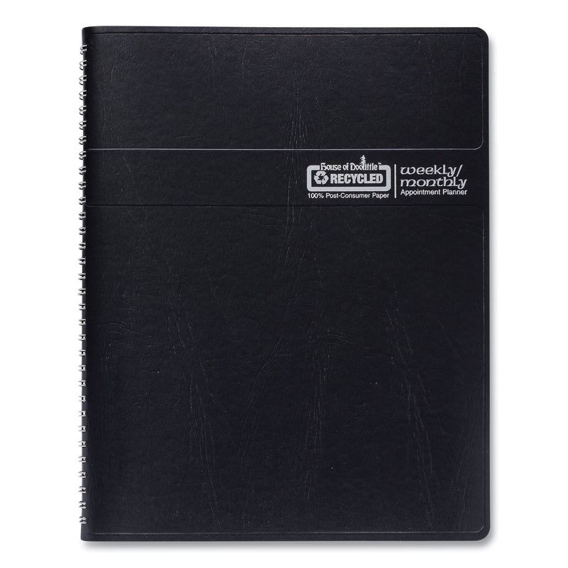 House of Doolittle Recycled Monthly Weekly 7 Day Planner, 8.75 x 6.88, Black Cover, 12-Month (Jan to Dec): 2023