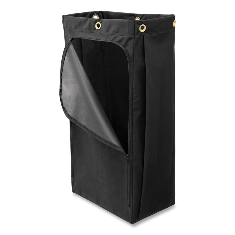 Rubbermaid Fabric Cleaning Cart Bag, 26 gal, 17.5" x 33", Black