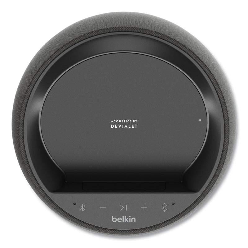 Belkin SoundForm Elite Hi-Fi Smart Speaker Plus Wireless Charger, Black