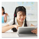 Maxell Kids Safe Headphones with Inline Microphone, 4 ft Cord, Black with Interchangeable Pink/Blue/Silver Caps