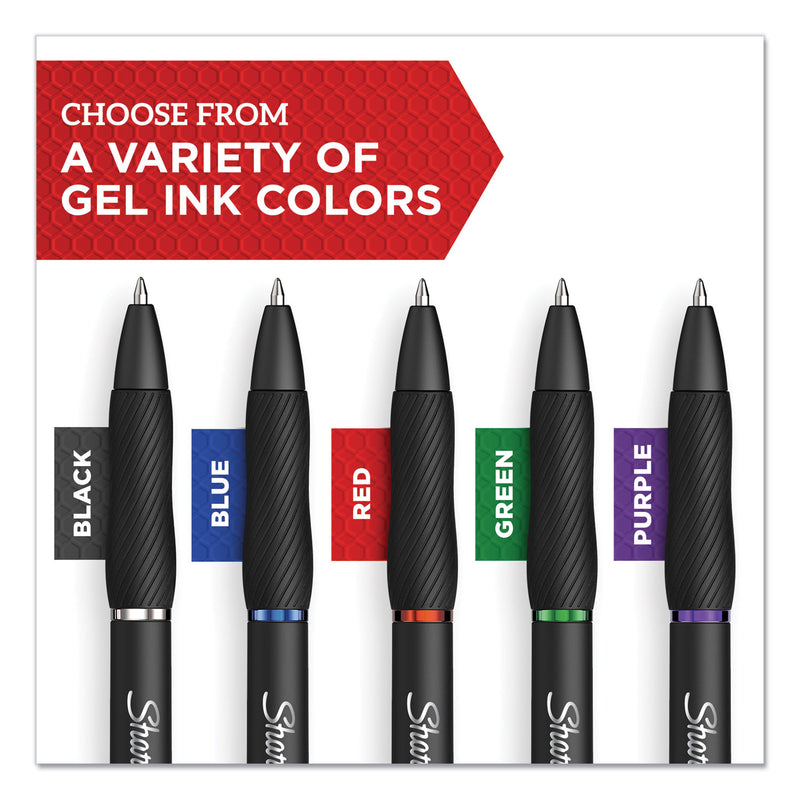 Sharpie S-Gel High-Performance Gel Pen, Retractable, Bold 1 mm, Red Ink, Black Barrel, Dozen