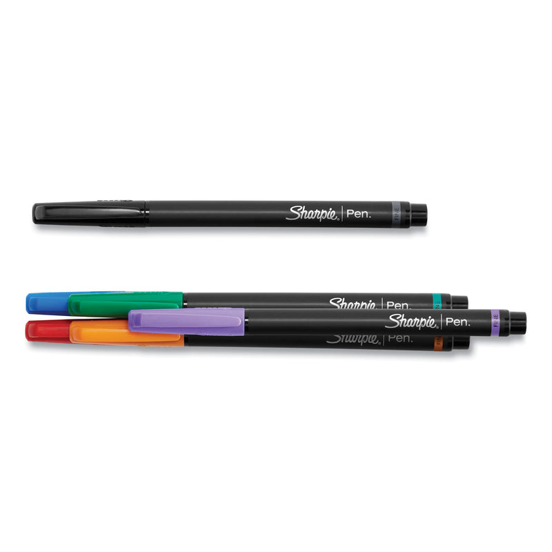 Sharpie Water-Resistant Ink Porous Point Pen, Stick, Fine 0.4 mm, Assorted Ink and Barrel Colors, 6/Pack