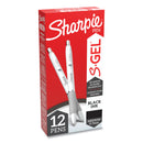Sharpie S-Gel Fashion Barrel Gel Pen, Retractable, Medium 0.7 mm, Black Ink, Pearl White Barrel, Dozen