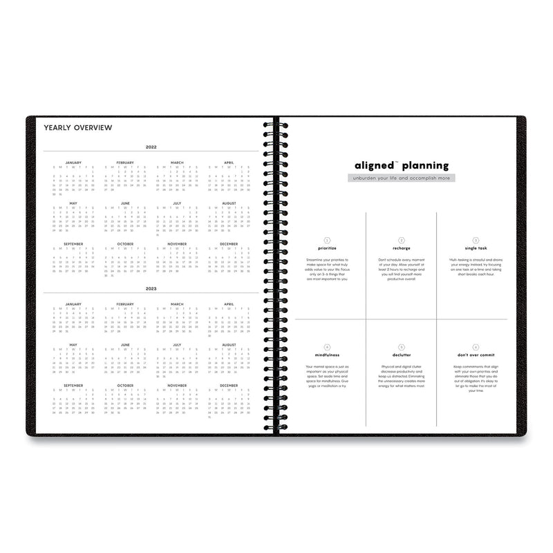 Blue Sky Aligned Weekly Appointment Planner, 11 x 8.25, Black Cover, 12-Month (Jan to Dec): 2023