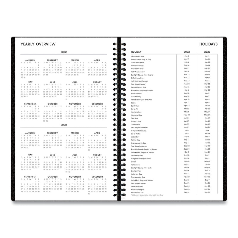 Blue Sky Aligned Daily Appointment Planner, 8 x 5, Black Cover, 12-Month (Jan to Dec): 2023