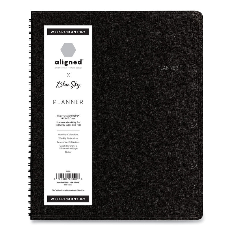 Blue Sky Aligned Weekly/Monthly Notes Planner, 8.75 x 7, Black Cover, 12-Month (Jan to Dec): 2023