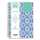 Blue Sky Day Designer Tile Weekly/Monthly Planner, Tile Artwork, 8 x 5, Blue/White Cover, 12-Month (Jan to Dec): 2023