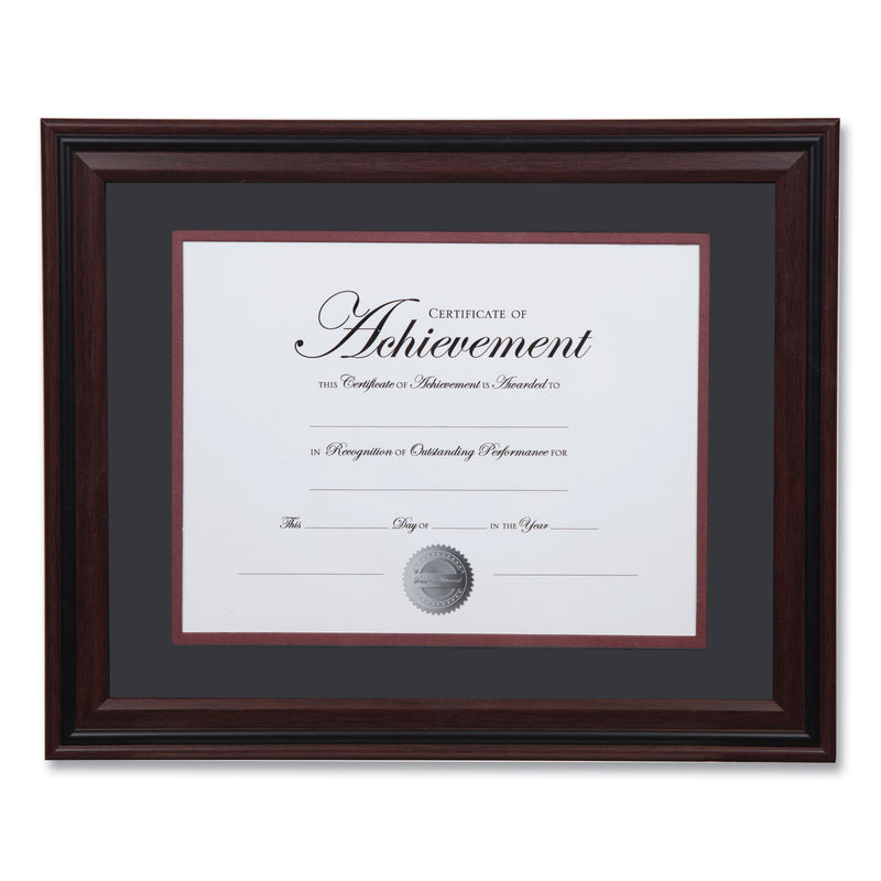 DAX Desk/Wall Photo Frame, Plastic, 11 x 14, 8.5 x 11, Rosewood/Black