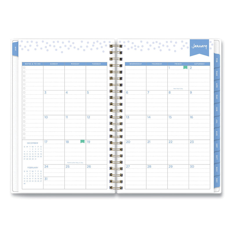 Blue Sky Day Designer Tile Weekly/Monthly Planner, Tile Artwork, 8 x 5, Blue/White Cover, 12-Month (Jan to Dec): 2023