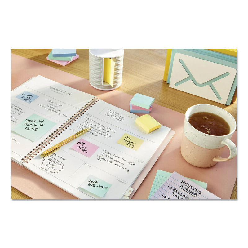 Post-it Original Pads in Beachside Cafe Collection Colors, 1.38" x 1.88", 100 Sheets/Pad, 12 Pads/Pack