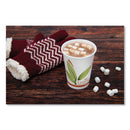 Dart Bare by Solo Eco-Forward Recycled Content PCF Paper Hot Cups, 12 oz, Green/White/Beige, 1,000/Carton