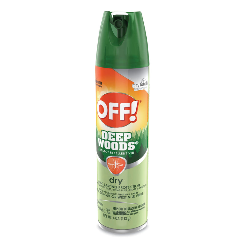 OFF! Deep Woods Dry Insect Repellent, 4 oz Aerosol Spray, Neutral, 12/Carton