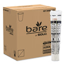 Dart Bare by Solo Eco-Forward Recycled Content PCF Paper Hot Cups, 12 oz, Green/White/Beige, 1,000/Carton