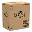 Dart Bare by Solo Eco-Forward Recycled Content PCF Paper Hot Cups, 12 oz, Green/White/Beige, 1,000/Carton