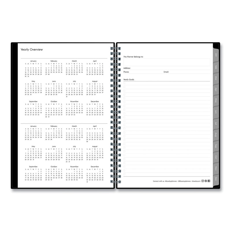 Blue Sky Enterprise Monthly Planner, Enterprise Formatting, 11.88 x 7.88, Black Cover, 12-Month (Jan to Dec): 2023
