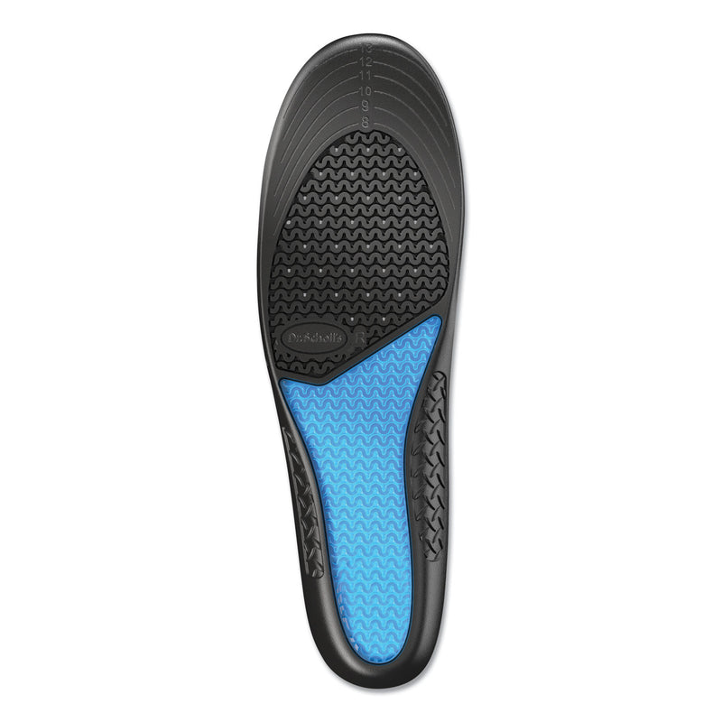 Dr. Scholl's Comfort and Energy Work Massaging Gel Insoles, Men Sizes 8 to 14, Black/Blue, Pair