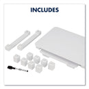 Quartet Adjustable Height Desktop Glass Monitor Riser with Dry-Erase Board, 14 x 10.25 x 2.5 to 5.25, White, Supports 100 lb