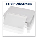 Quartet Adjustable Height Desktop Glass Monitor Riser with Dry-Erase Board, 14 x 10.25 x 2.5 to 5.25, White, Supports 100 lb