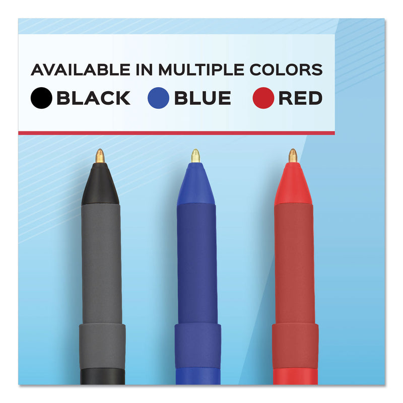 Paper Mate Write Bros. Grip Ballpoint Pen, Stick, Medium 1 mm, Blue Ink, Blue Barrel, Dozen