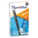 Paper Mate InkJoy Gel Pen, Stick, Medium 0.7 mm, Black Ink, Black Barrel, Dozen