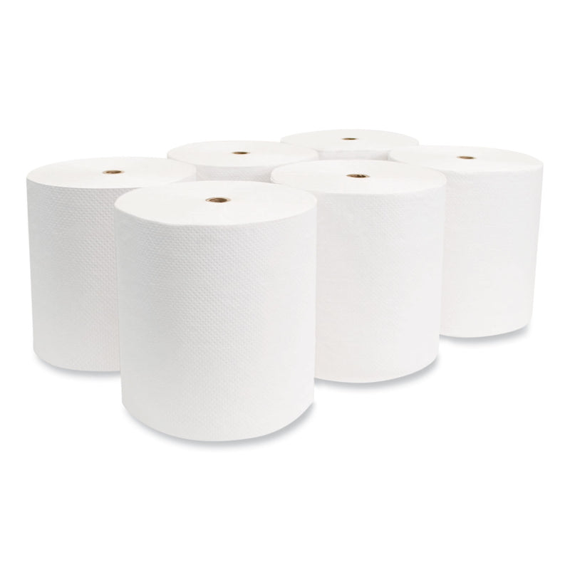Morcon Tissue Valay Proprietary Roll Towels, 1-Ply, 8" x 800 ft, White, 6 Rolls/Carton