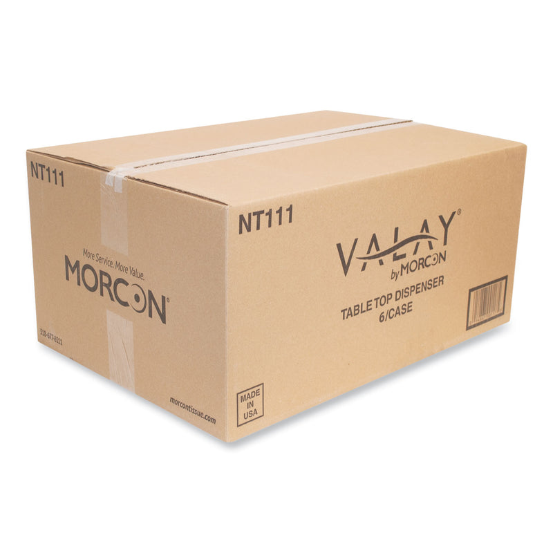 Morcon Tissue Valay Table Top Napkin Dispenser, 6.5 x 8.4 x 6.3, Black